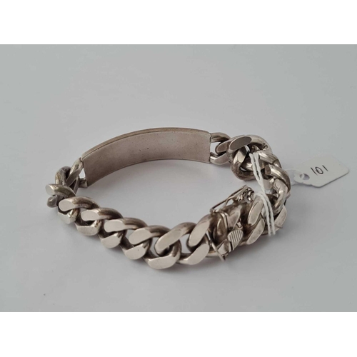 101 - A heavy silver ID bracelet     103 gms