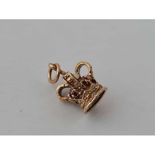 112 - A Royal crown charm 9ct    2.1 gms