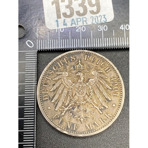 1339 - Germany 5 Marks 1901