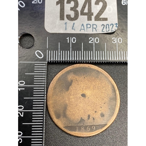 1342 - 1869 Penny RARE