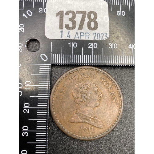 1378 - Bristol penny token Also 1811