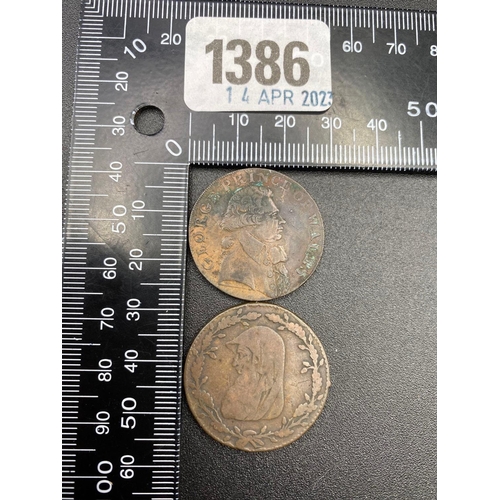 1386 - The Anglesey Mines Half Penny Token, 1788 and Prince of Wales half penny  Token 1794