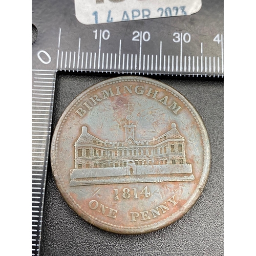 1389 - Birmingham Penny Workhouse Token 1814