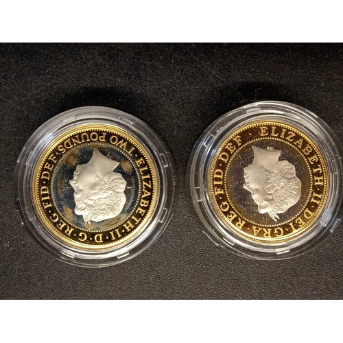 1401 - Silver proof �2 coins being Handover 2008 and Brunel 2006