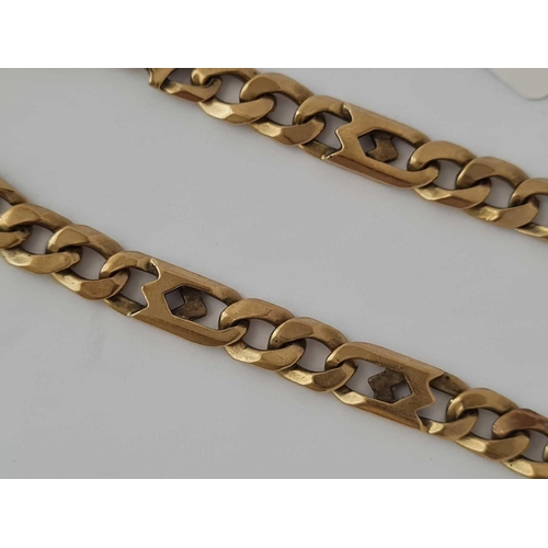 142 - A GOLD FLAT LINK BRACELET 10CT GOLD 8 INCH    17.3 GMS