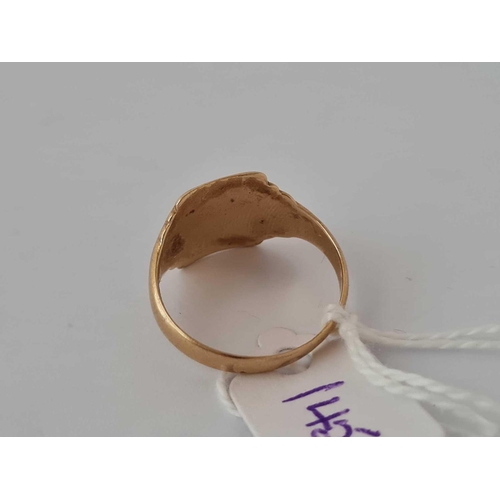 145 - A signet ring 9ct size Q    3.1 gms