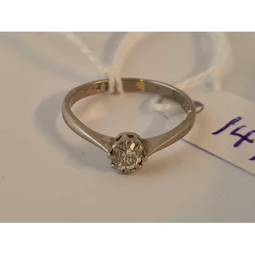 147 - A platinum diamond solitaire ring 0.37 carat   size Q