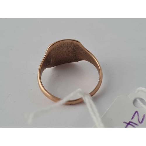 249 - A signet ring 9ct size T    4.3 gms