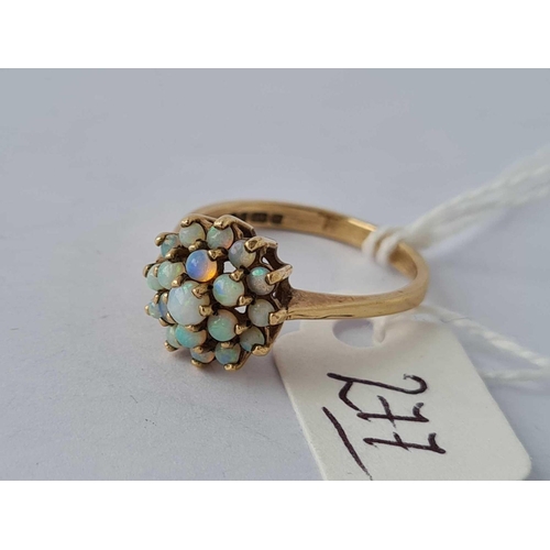 277 - A 9ct opal cluster ring size O