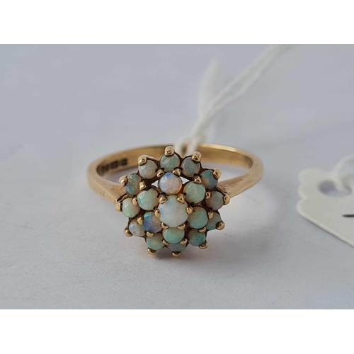 277 - A 9ct opal cluster ring size O