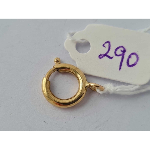 290 - A bolt ring clasp 9ct