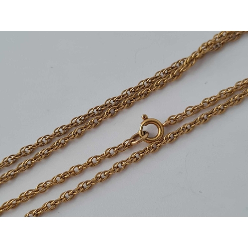 292 - A rope link neck chain 9ct 22 inch     3.6 gms