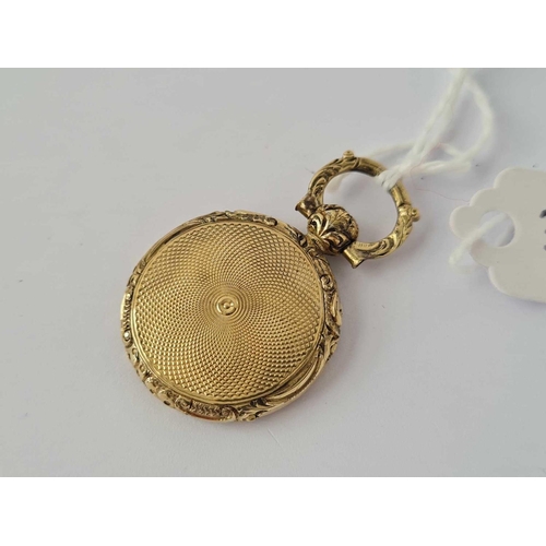 30 - Antique Georgian gold back & front locket vinaigrette pendant, 23mm diameter