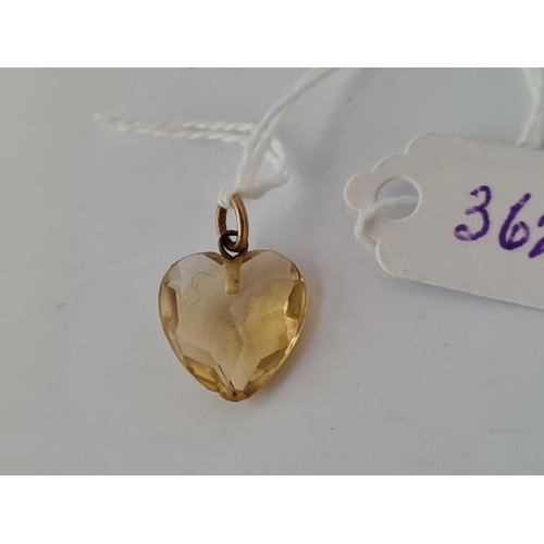 362 - A heart pendant with 9ct loop