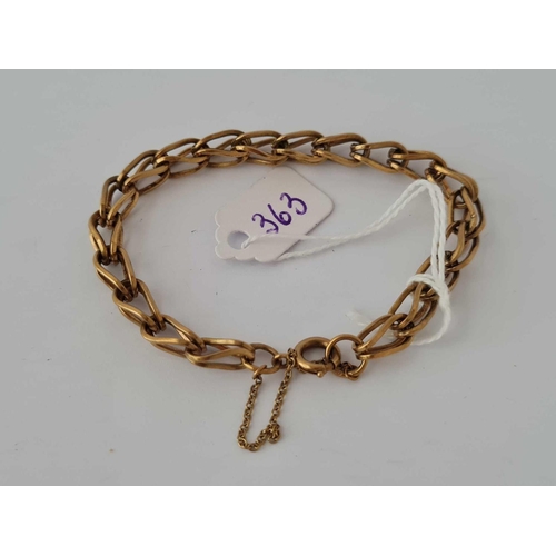 363 - A FANCY LINK BRACELET 9CT 6 INCH    12.8 GMS