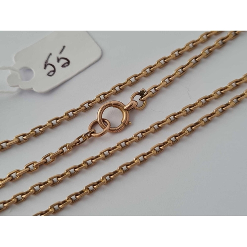 55 - A Edwardian rose gold chain with bolt ring clasp 9ct 18 inch     7 gms