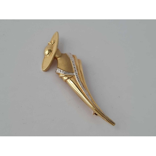 7 - A Deco style 9ct gold brooch 3.3g