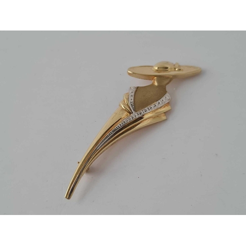 7 - A Deco style 9ct gold brooch 3.3g