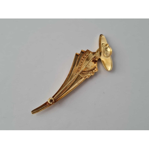 7 - A Deco style 9ct gold brooch 3.3g