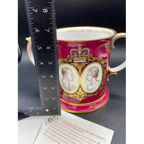 1598 - A SPODE Silver wedding 2 Handled Loving Mug 1972 Limited Edition 261/500