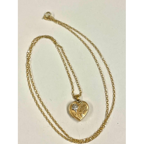 163 - A pendant locket neck chain 9ct 24 inch    3.2 gms