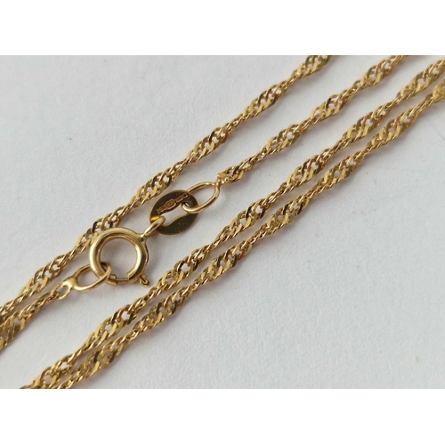 100 - A fine link neck chain 9ct 20 inch 1.6 gms