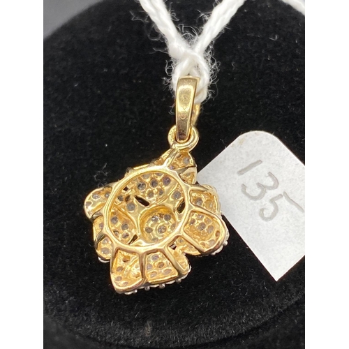 135 - A Diamond Lucky Four Leaf Clover Pendant & Diamond Loop 9ct