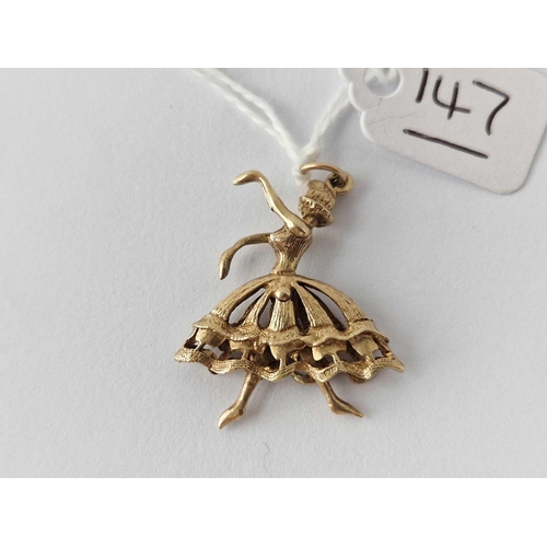 147 - A articulated ballerina charm 9ct 4.5 gms