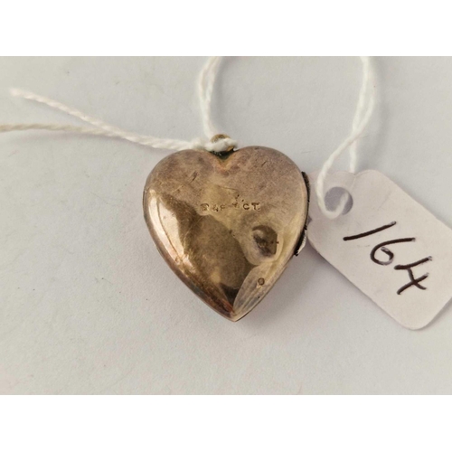 164 - Victorian 9ct back & front heart locket 5.2g