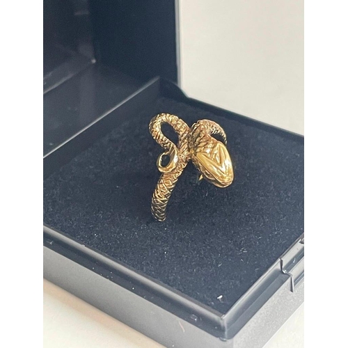 171 - 9ct Gold Snake Ring