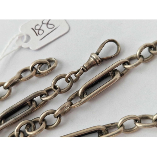 188 - A fancy oblong link albert set with coin fob 14 inch