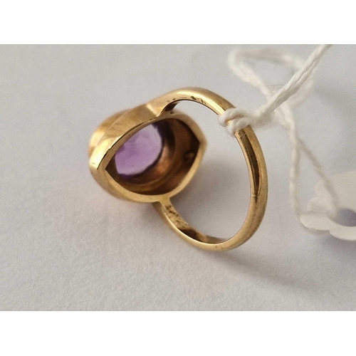 204 - An amethyst ring in 9ct size K 4g inc