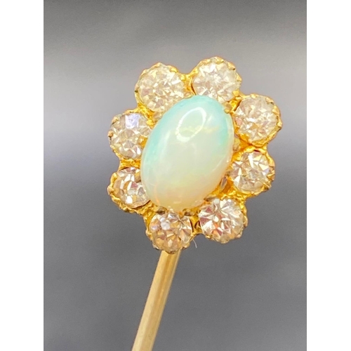 28 - A opal cluster stick pin