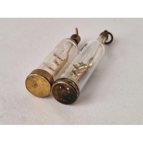 335 - Two ships in bottle charms one 9ct