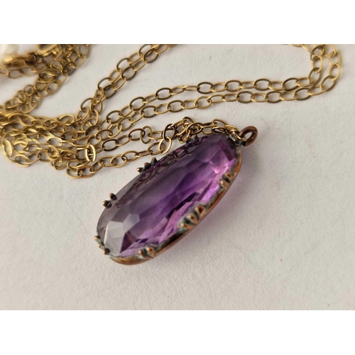 358 - An amethyst pendant necklace, 9ct, 16�