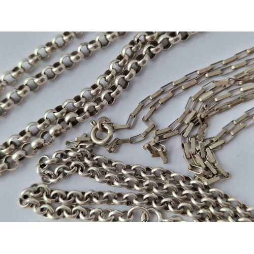 383 - Three silver chains