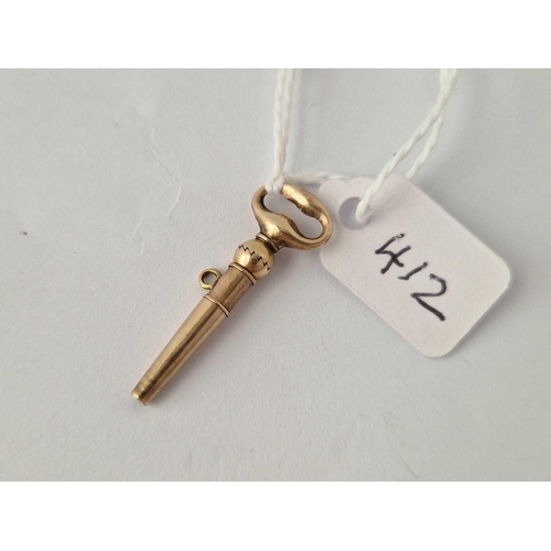 412 - Antique gold ratchet watch key