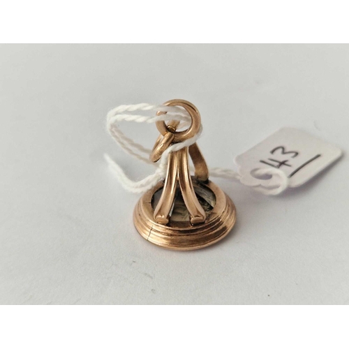 43 - A antique rose gold seal fob