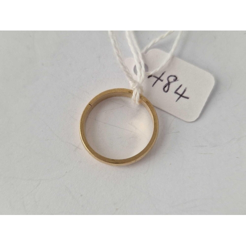 484 - A 9ct band ring, size N, 2.8 g.