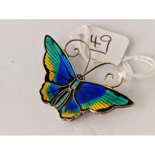 49 - A David Anderson silver enamel butterfly brooch