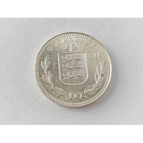 494 - A Guernsey 1oz fine silver coin, 8 doubles 2010