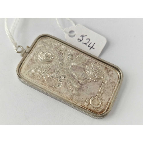 524 - A silver 1oz medallion pendant 35 g.