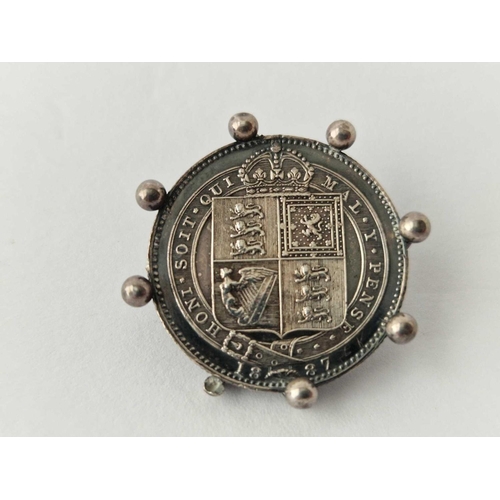 550 - Two silver coin brooches