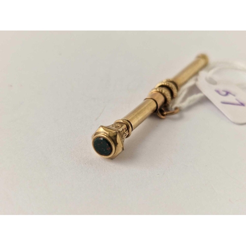 57 - A VICTORIAN NOVELTY GOLD PENCIL DECORATED WITH COILED SNAKE