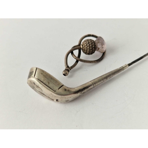 594 - A golf club hat pin and brooch A/F