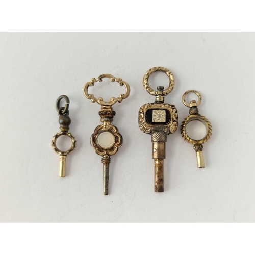 610 - Four 19th Century watch keys