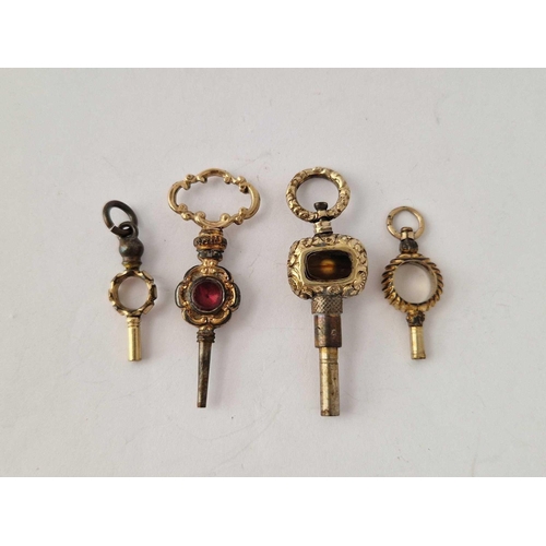 610 - Four 19th Century watch keys