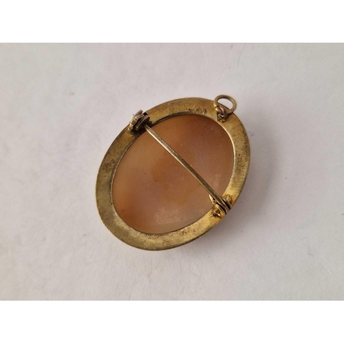 68 - A gold mounted shell cameo brooch