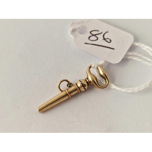 86 - A 19th century gold watch key