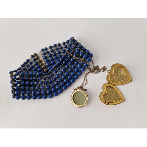 96 - A lapis bracelet pendant etc.